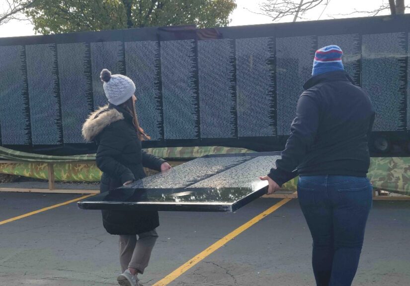 Honoring Veterans and celebrating Veterans Day by working in the community to build the replica Vietnam Veterans memorial. Another way that SIMOS Cares gives back to the communities it serves.